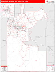 Boise City Metro Area Wall Map