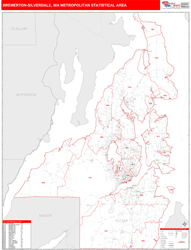 Bremerton-Silverdale Metro Area Wall Map