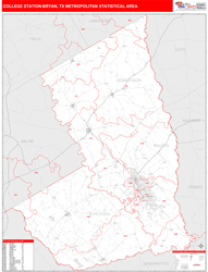 College Station-Bryan Metro Area Wall Map