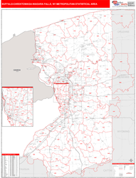 Buffalo-Cheektowaga-Niagara Falls Metro Area Wall Map