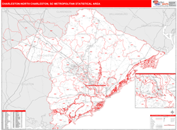 Charleston-North Charleston Metro Area Wall Map