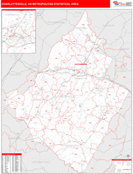 Charlottesville Metro Area Wall Map