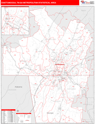 Chattanooga Metro Area Wall Map