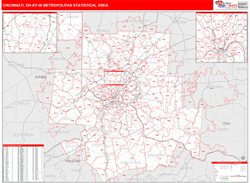 Cincinnati Metro Area Wall Map