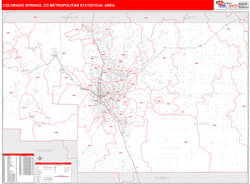 Colorado Springs Metro Area Wall Map