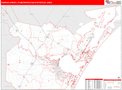 Corpus Christi Metro Area Wall Map