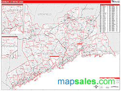 Danbury Metro Area Wall Map