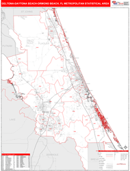 Deltona-Daytona Beach-Ormond Beach Metro Area Wall Map