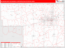 Des Moines-West Des Moines Metro Area Wall Map