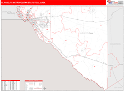 El Paso Metro Area Wall Map