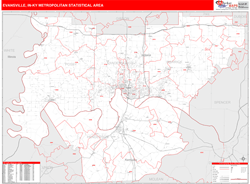 Evansville Metro Area Wall Map