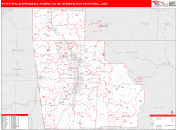 Fayetteville-Springdale-Rogers Metro Area Wall Map