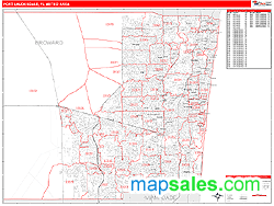 Fort Lauderdale Metro Area Wall Map