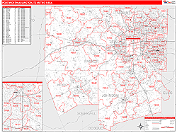 Fort Worth-Arlington Metro Area Wall Map