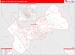 Fresno Metro Area Wall Map