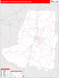 Goldsboro Metro Area Wall Map