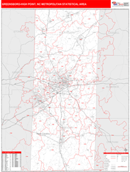 Greensboro-High Point Metro Area Wall Map