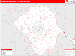 Greenville Metro Area Wall Map