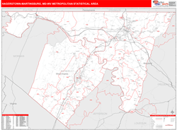 Hagerstown-Martinsburg Metro Area Wall Map