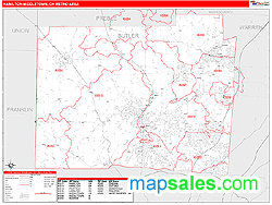 Hamilton-Middletown Metro Area Wall Map