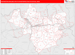 Huntington-Ashland Metro Area Wall Map