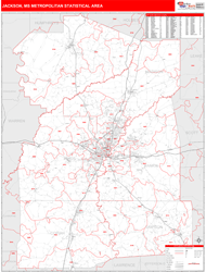 Jackson Metro Area Wall Map