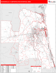 Jacksonville Metro Area Wall Map