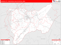 Johnson City Metro Area Wall Map