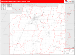 Jonesboro Metro Area Wall Map