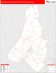 Lewiston-Auburn Metro Area Wall Map