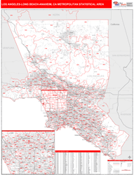 Los Angeles-Long Beach-Anaheim Metro Area Wall Map