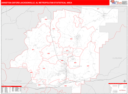 Anniston-Oxford-Jacksonville Metro Area Wall Map