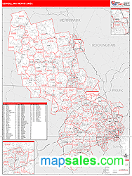 Lowell Metro Area Wall Map