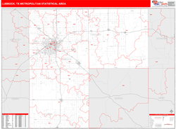 Lubbock Metro Area Wall Map