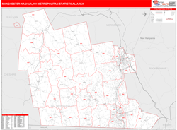 Manchester-Nashua Metro Area Wall Map