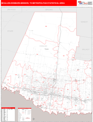 McAllen-Edinburg-Mission Metro Area Wall Map