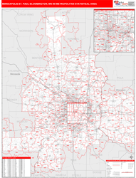 Minneapolis-St. Paul-Bloomington Metro Area Wall Map