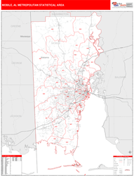 Mobile Metro Area Wall Map