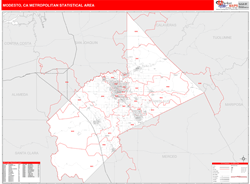 Modesto Metro Area Wall Map