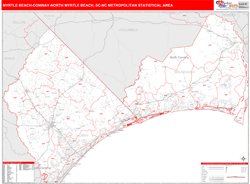 Myrtle Beach-Conway-North Myrtle Beach Metro Area Wall Map