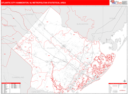 Atlantic City-Hammonton Metro Area Wall Map