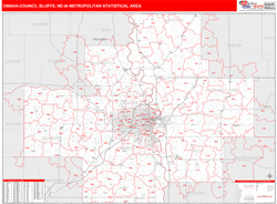 Omaha-Council Bluffs Metro Area Wall Map
