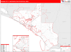 Panama City Metro Area Wall Map