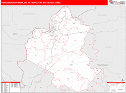 Parkersburg-Vienna Metro Area Wall Map