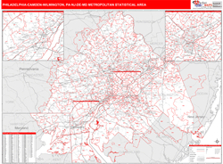 Philadelphia-Camden-Wilmington Metro Area Wall Map