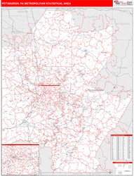 Pittsburgh Metro Area Wall Map