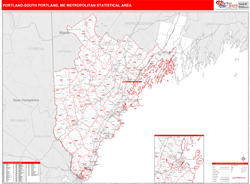 Portland-South Portland Metro Area Wall Map