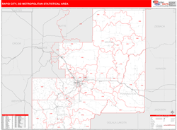 Rapid City Metro Area Wall Map