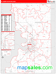St. Joseph Metro Area Wall Map