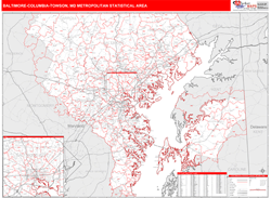 Baltimore-Columbia-Towson Metro Area Wall Map